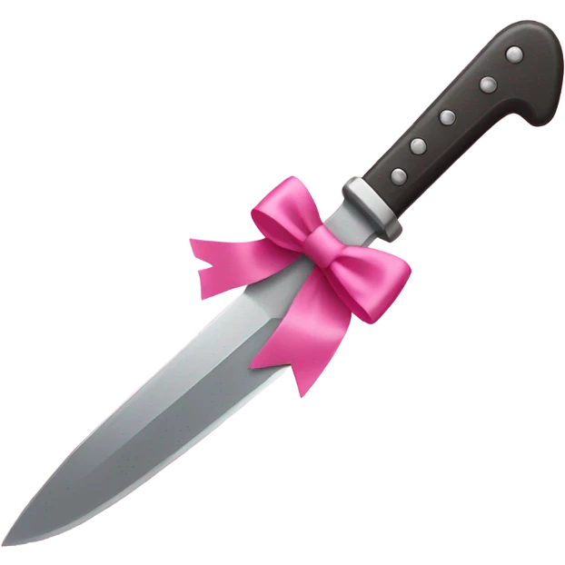 Pink bow knife  emoji