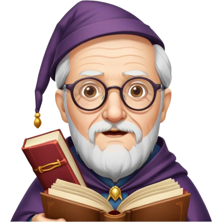 an old man wizard with glasses and SPAM meat books nodding yes emoji