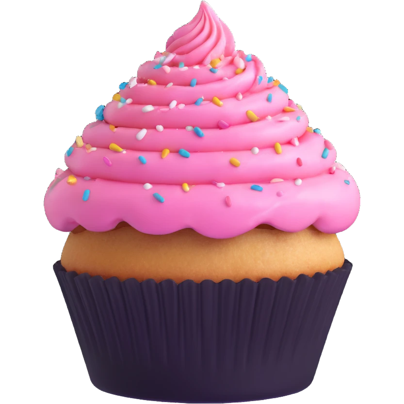 cupcake with pink icing and sprinkles emoji