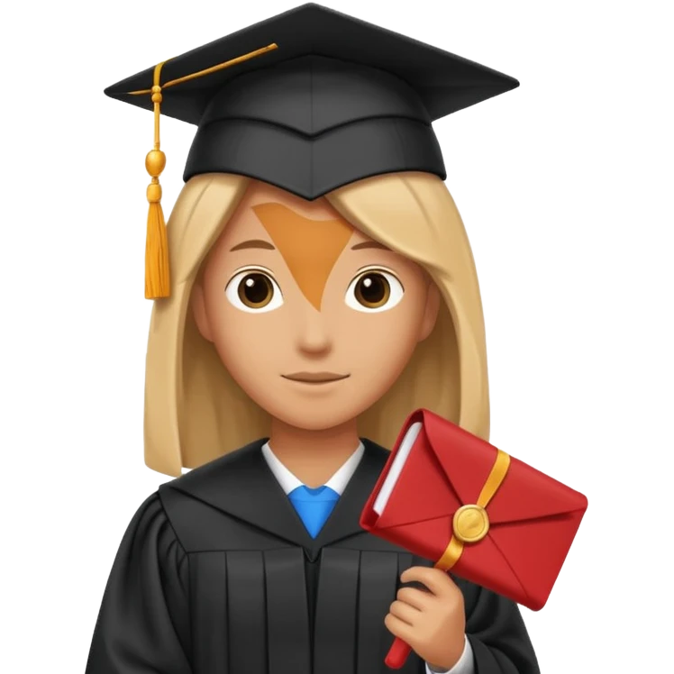 anonymous person in a graduation gown, no visible face, holding diploma emoji