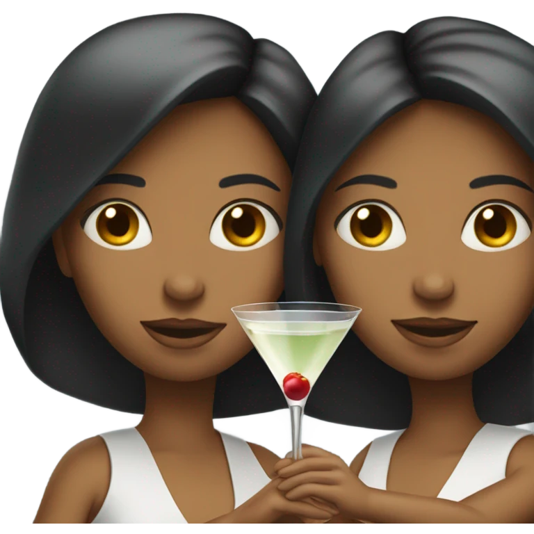 Two girls holding martini  emoji