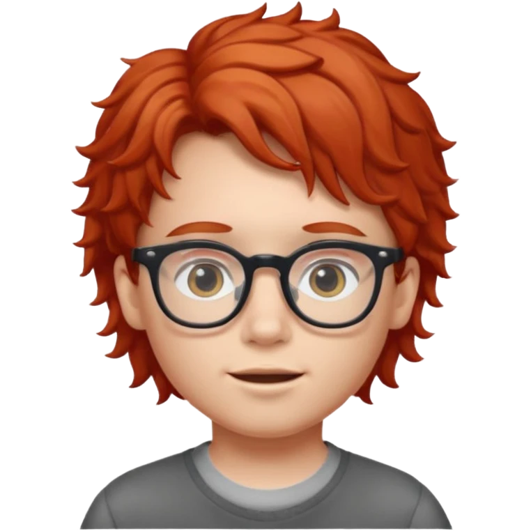 red wavy haired kid with glasses emoji
