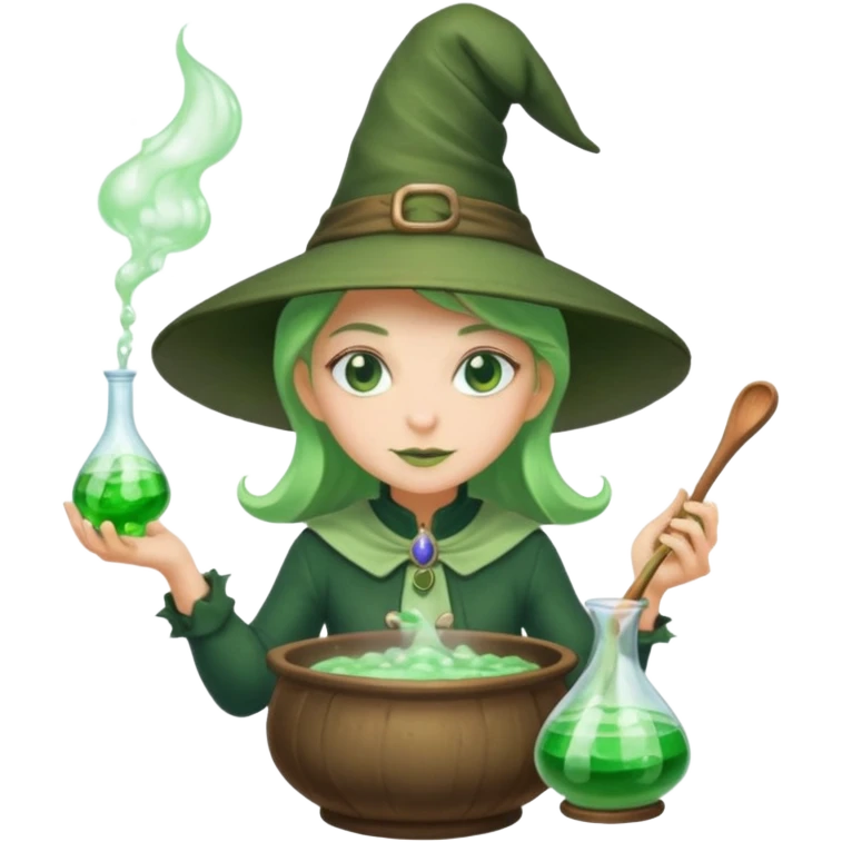 green witch cooking potion emoji