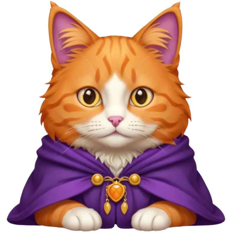 orange cat in purple cloak emoji