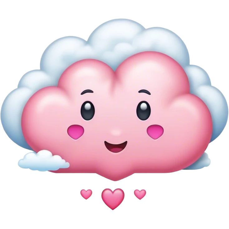 a cloud with a pink heart in the middle emoji
