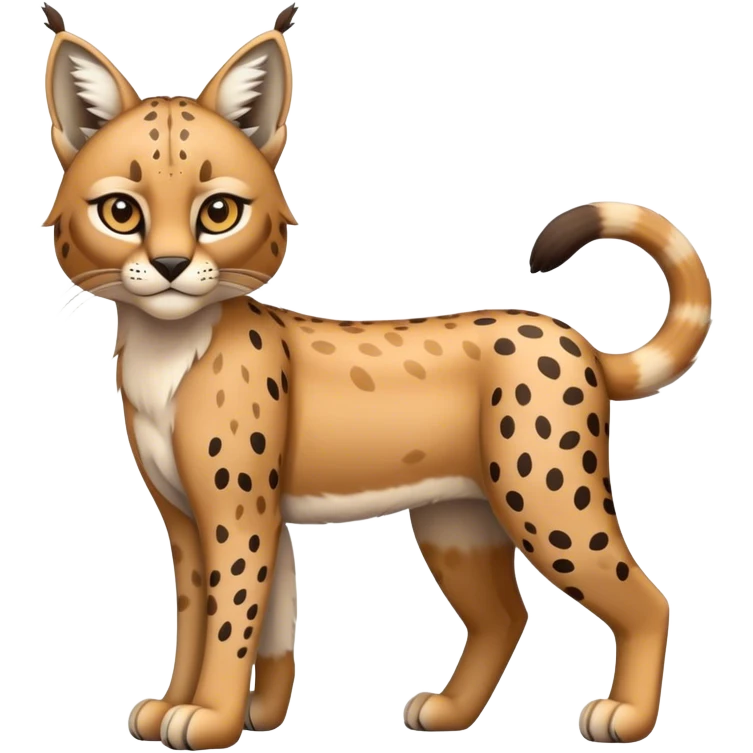 Cute cool bobcat-lynx-cheetah-caracal-animal-hybrid-Fakemon full body with patterns and markings emoji