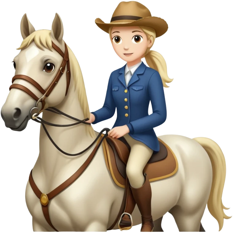 two girl coaching a person riding a horse emoji
