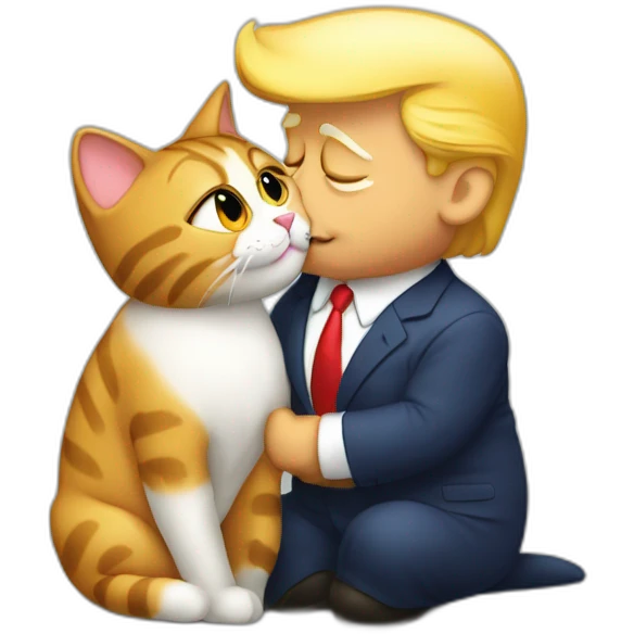：trump kissing cat emoji