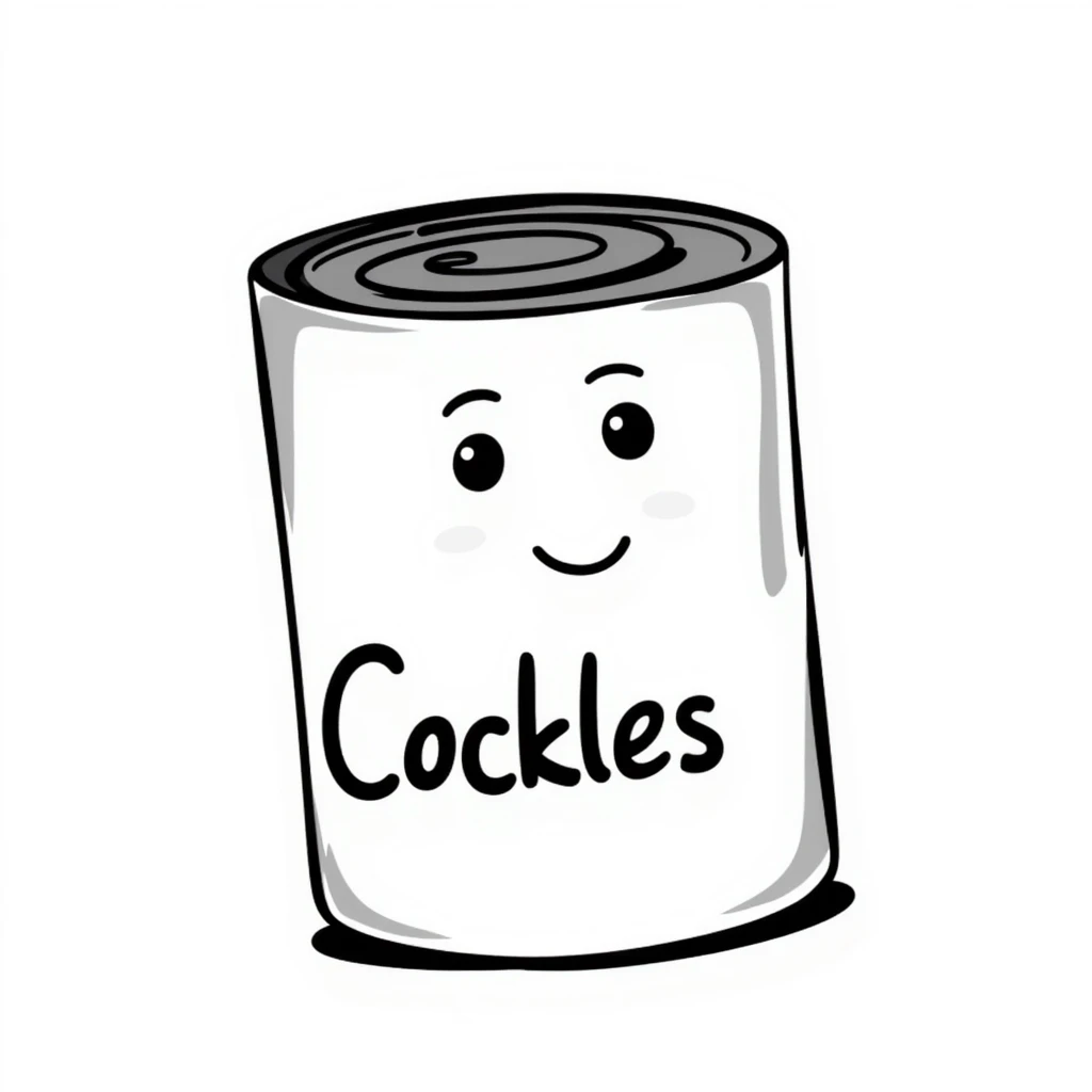 a can of cockles, hand drawn doodle style emoji