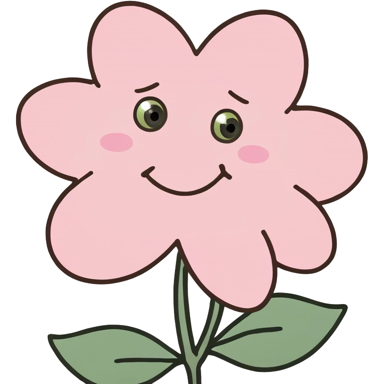 Pink pastel flower with bows emoji