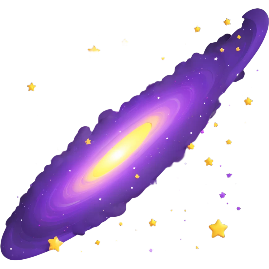 tilted 3D purple galaxy with glowing white stars emoji