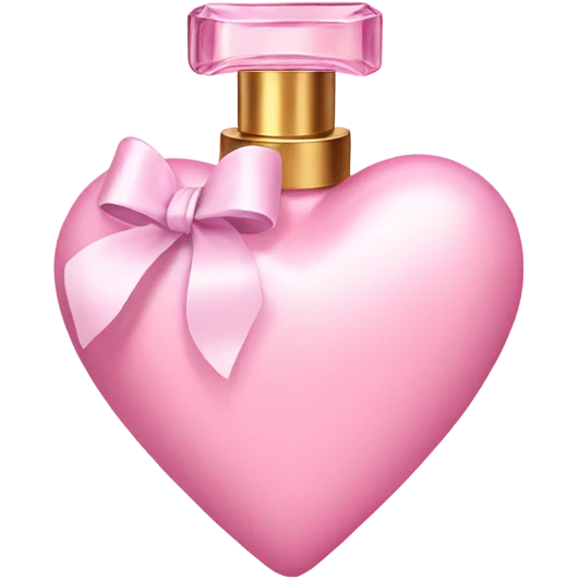 Pastel Pink heart shaped perfume with bow emoji