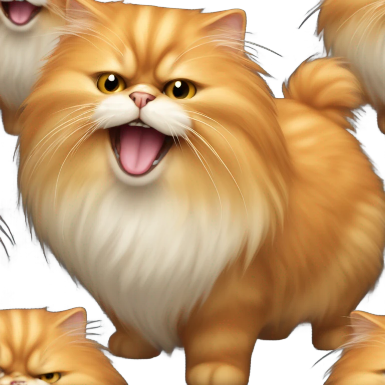 orange persian cat yawning emoji
