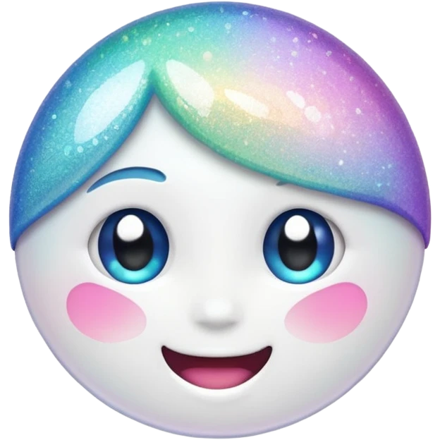 glitter white happy emoji