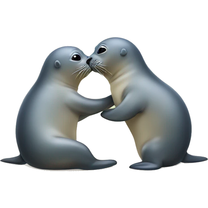 Two seals kissing emoji
