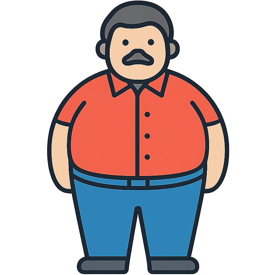 portly man in shirt and trousers emoji