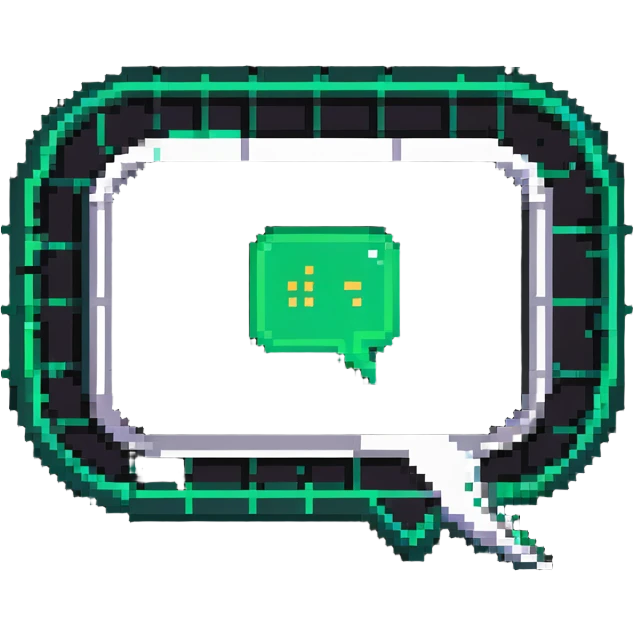 Classic text message bubble with AI logo emoji