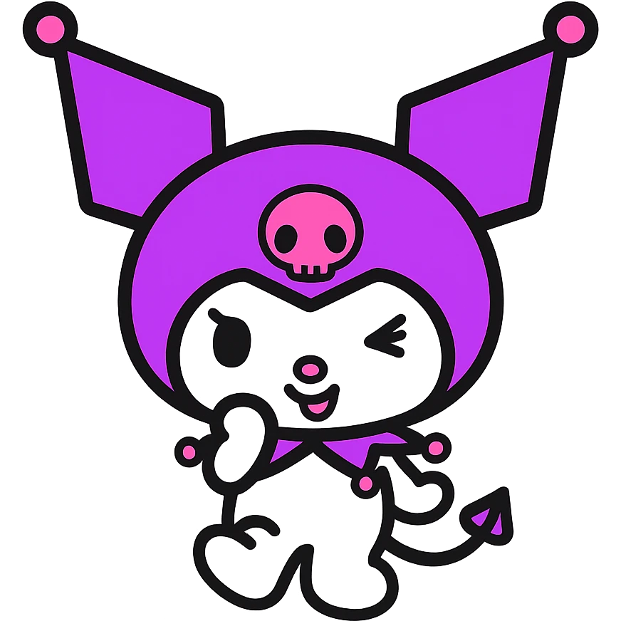 Kuromi character icon, playful and mischievous emoji