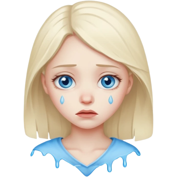 blue eyed girl with broken heart emoji