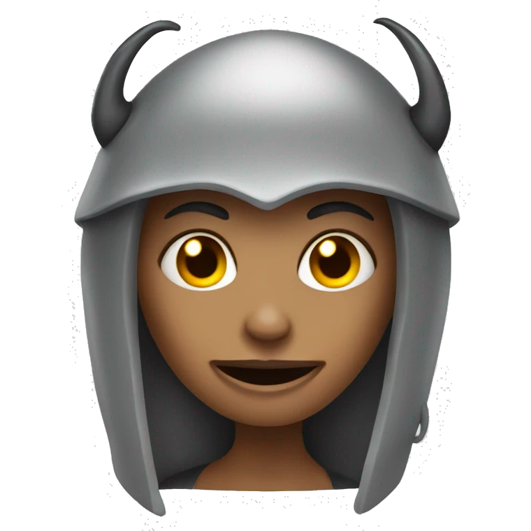 Scary woman with horned helmet emoji