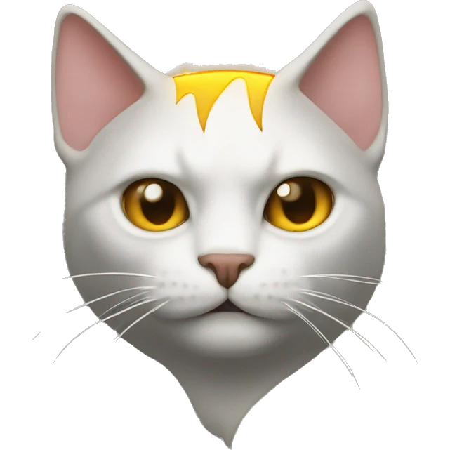 Cat head with Bowie lightning bolt emoji