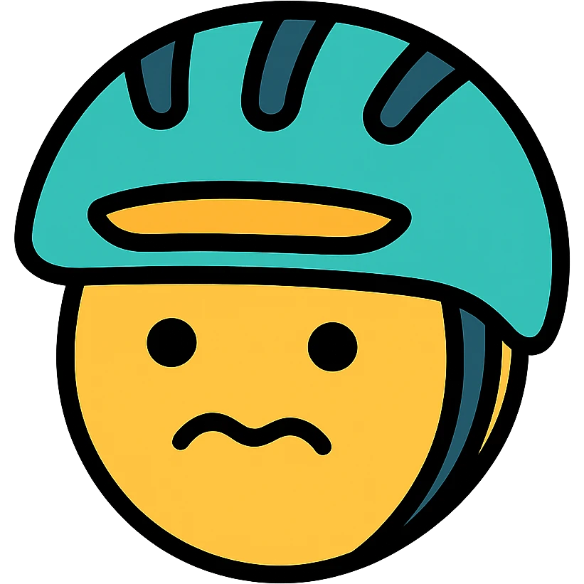 bike helmet, stupid face emoji