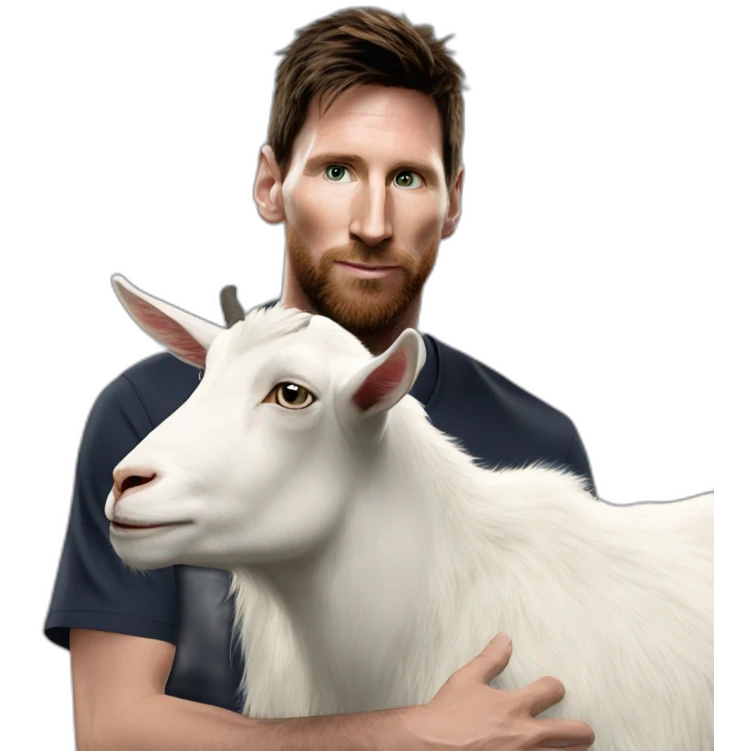 Messi qui caresse un goat emoji