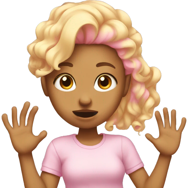Girl with pink blond hair doing the head slap idk  emoji