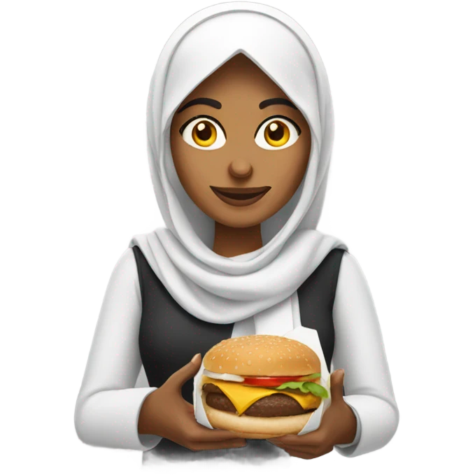 arabic woman with mcdonald's emoji