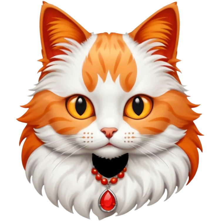 cat with red necklaced emoji