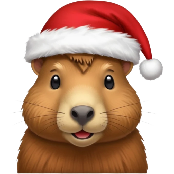 a capybara with a christmas hat emoji