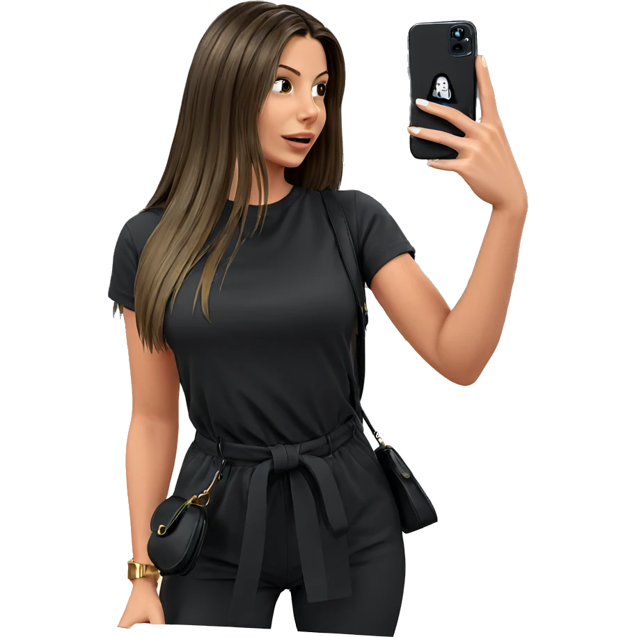 girl with phone and bag emoji
