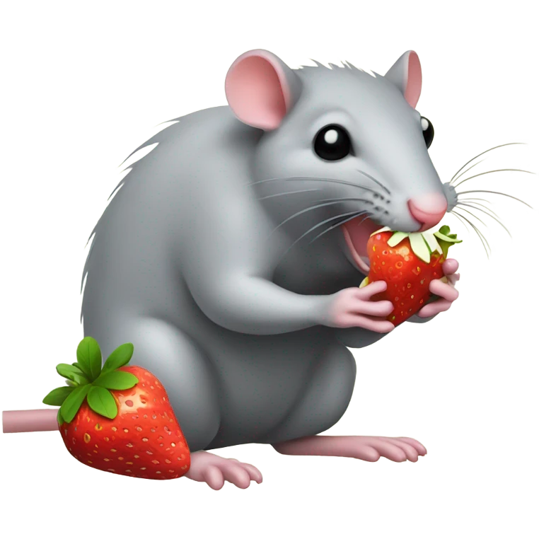 a rat eating a strawberry emoji