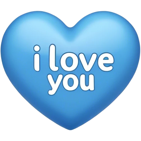 Blue heart either the words I Love You Ry emoji