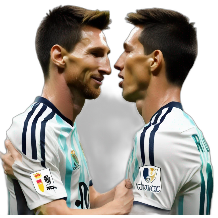 lionel messi kissing cristiano ronaldo no nsfw emoji