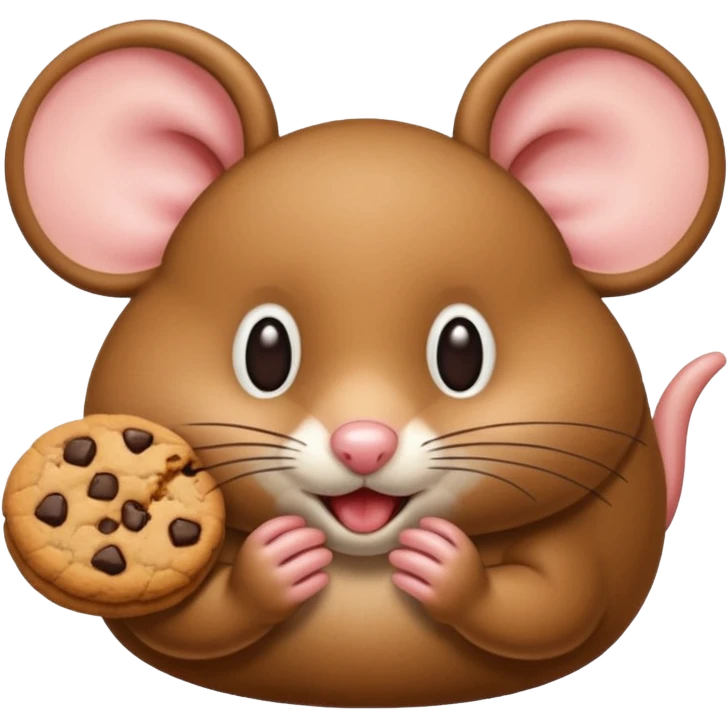 brown mouse eating cookie emoji