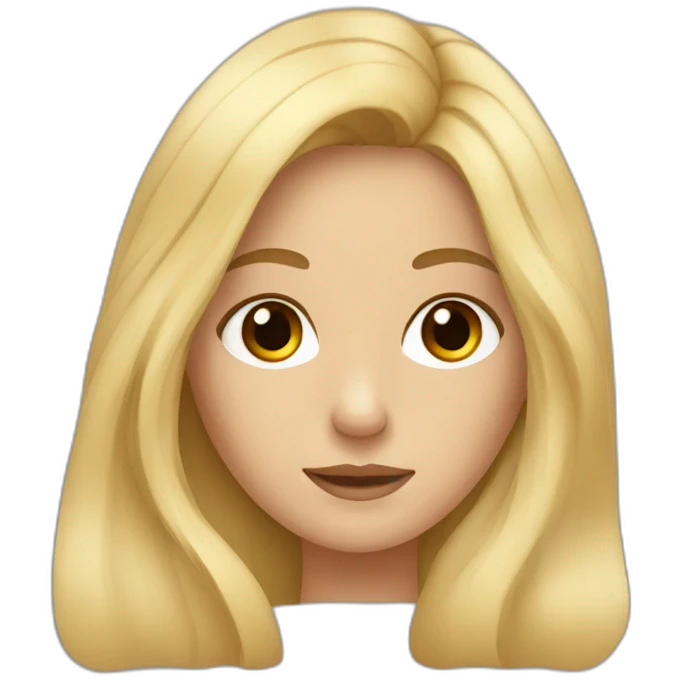 one small european woman with long blonde hair and brown eyes emoji