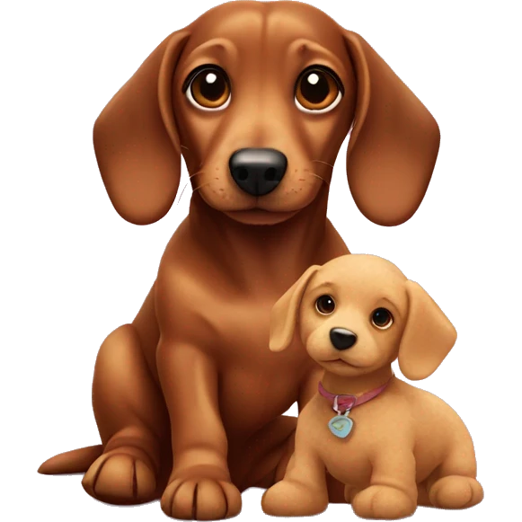Dauschund with a teddy emoji