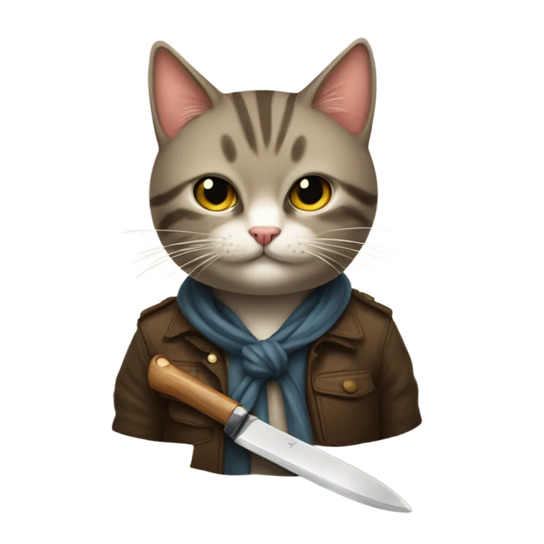 Gato con cuchillo emoji