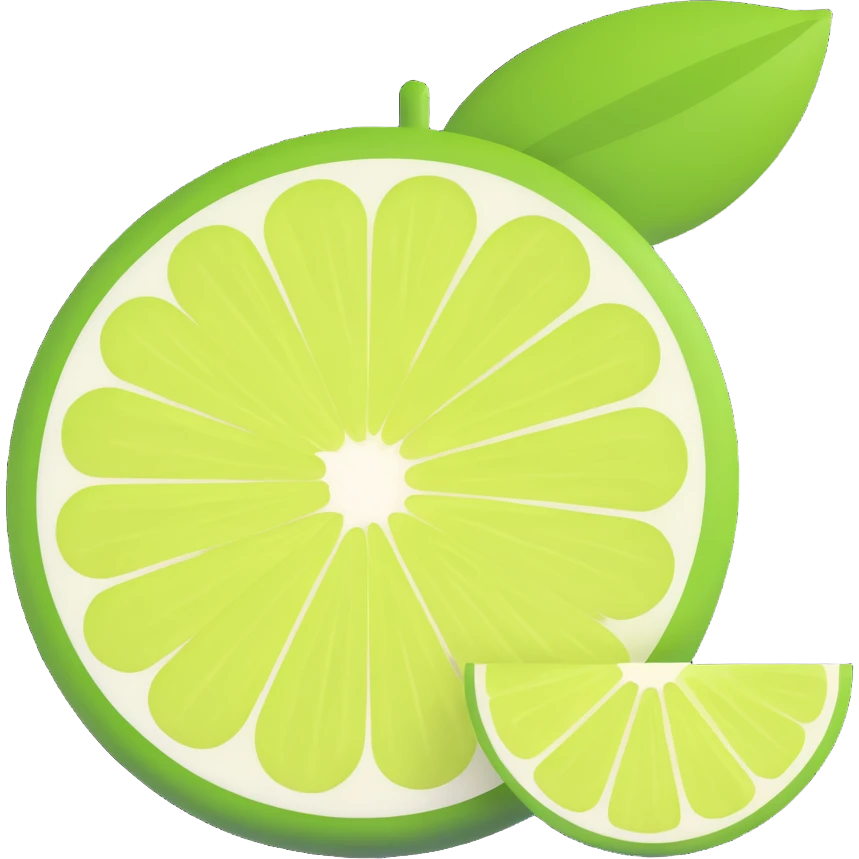 realistic fresh lime icon without eyes nose mouth emoji