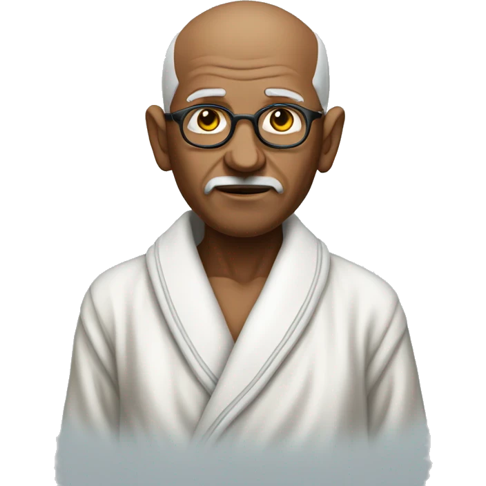 ghandi in a bathroom robe emoji