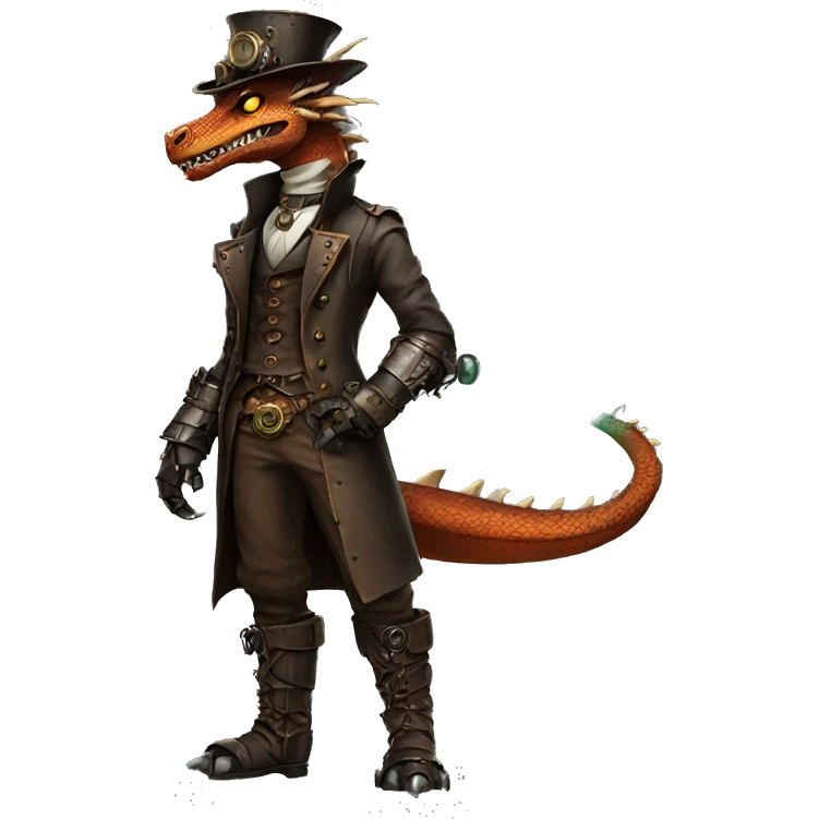 Steampunk Dragon full body emoji