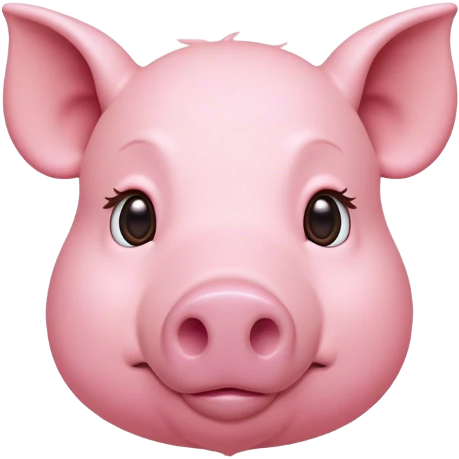Cinematic Noble Pig Portrait Emoji, Poised and regal, with a stout, robust build and a smooth, well-groomed rosy-pink hide, deep-set soulful beady eyes, Simplified yet sharp and sophisticated features, highly detailed, glowing with a soft, dignified glow, high shine, intelligent and determined, stylized with an air of barnyard nobility, focused and attentive, soft glowing outline, capturing the essence of a watchful and confident pig, so majestic it feels as though it could trot out of the screen with effortless authority! emoji