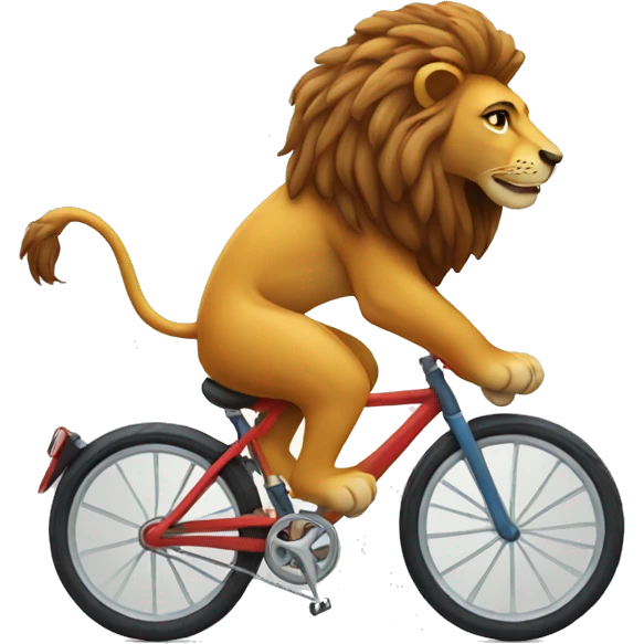 Lion riding a bike emoji