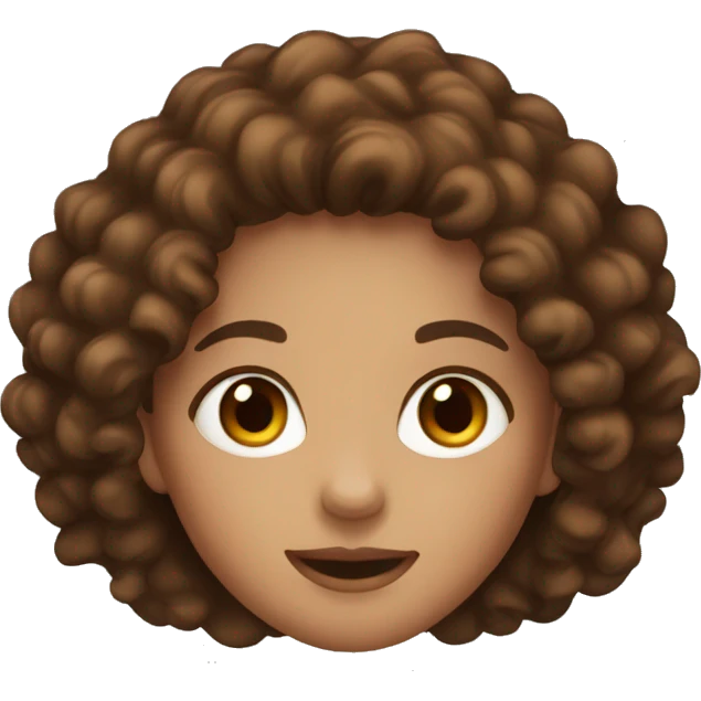 Girl with brown eyes and brown curly hair emoji