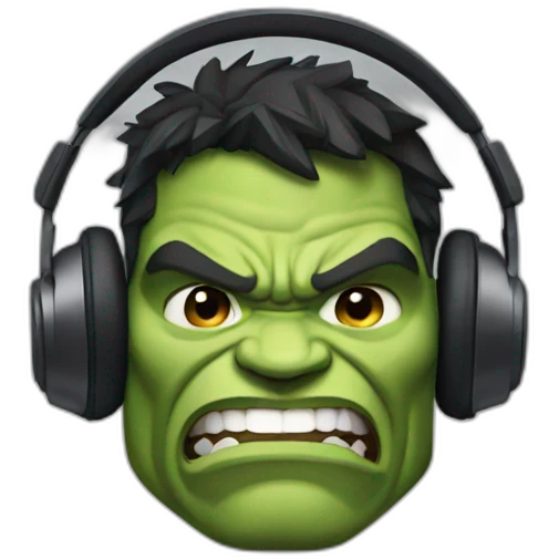 Hulk with headphones  emoji