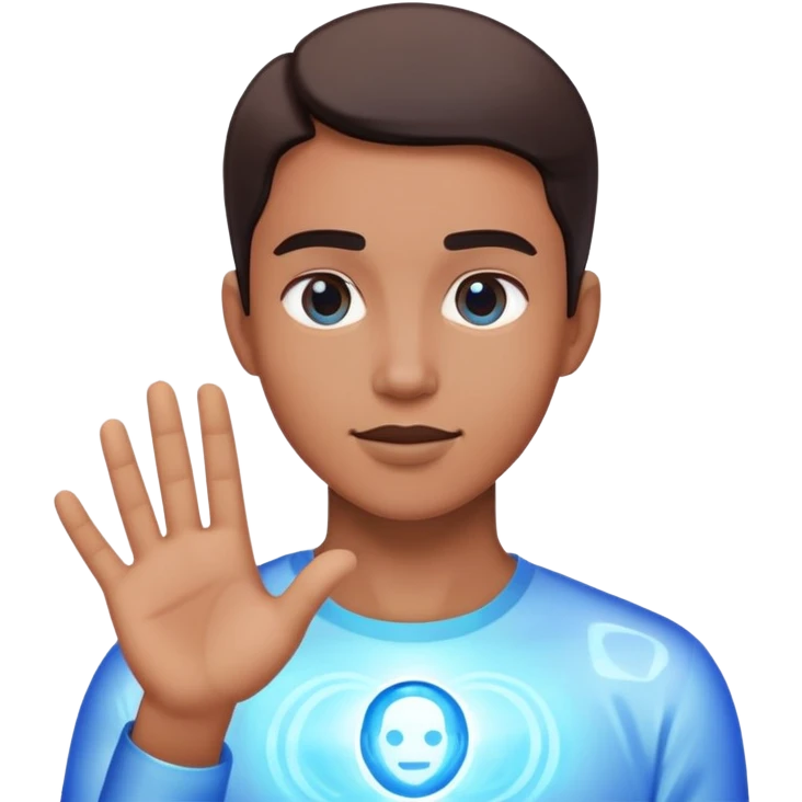 person teleport hologram emoji