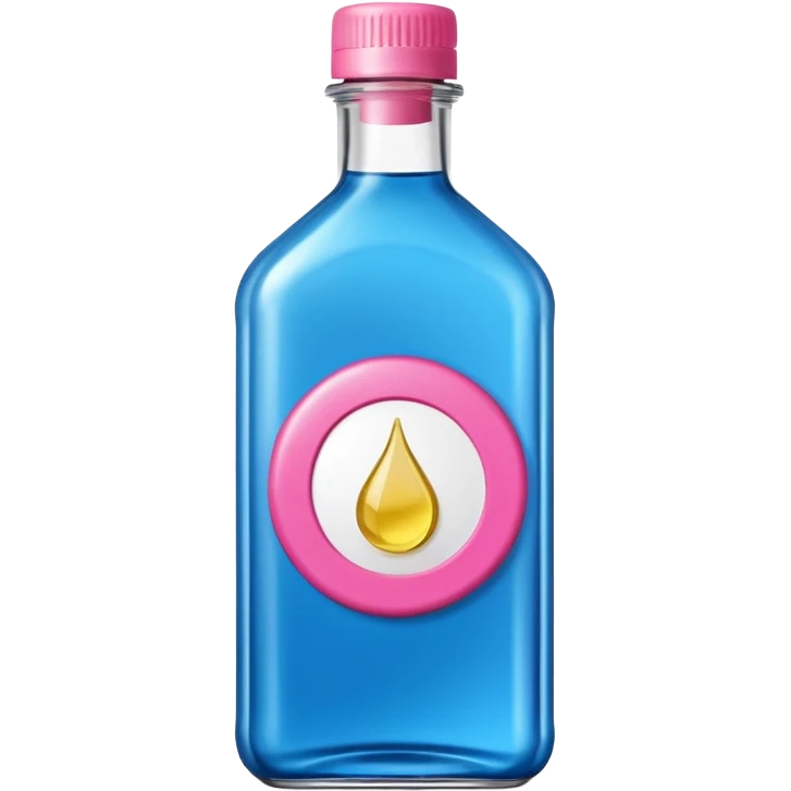 bottle of oil blue top pink outside with logo that says Diddys Oil emoji