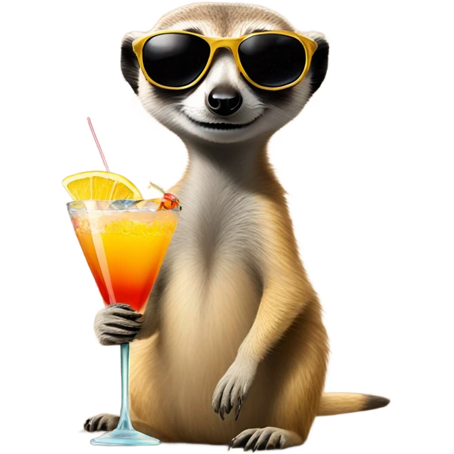 Meerkat with sunglasses and a Cocktail  emoji