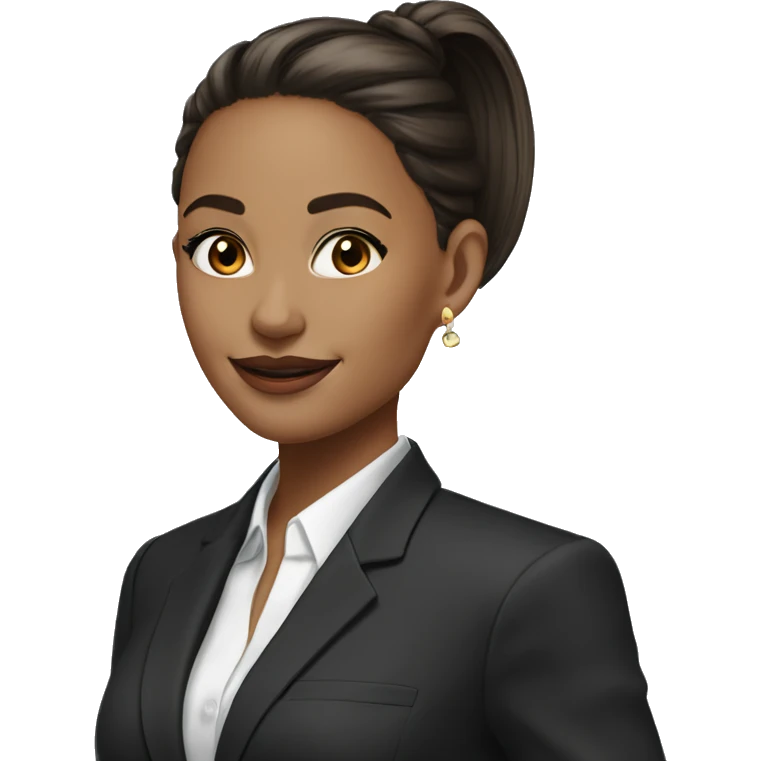 Portrait Female , USA 21	White	Striking features, expressive dark eyes, radiant smile	Sleek ponytail, statement earrings, tailored blazer	 emoji